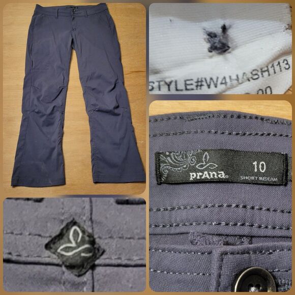 Prana Pants - PrAna Pants Womens 10 Gray Halle Hiking Stretch Nylon Roll Up Outdoor Travel Tab
